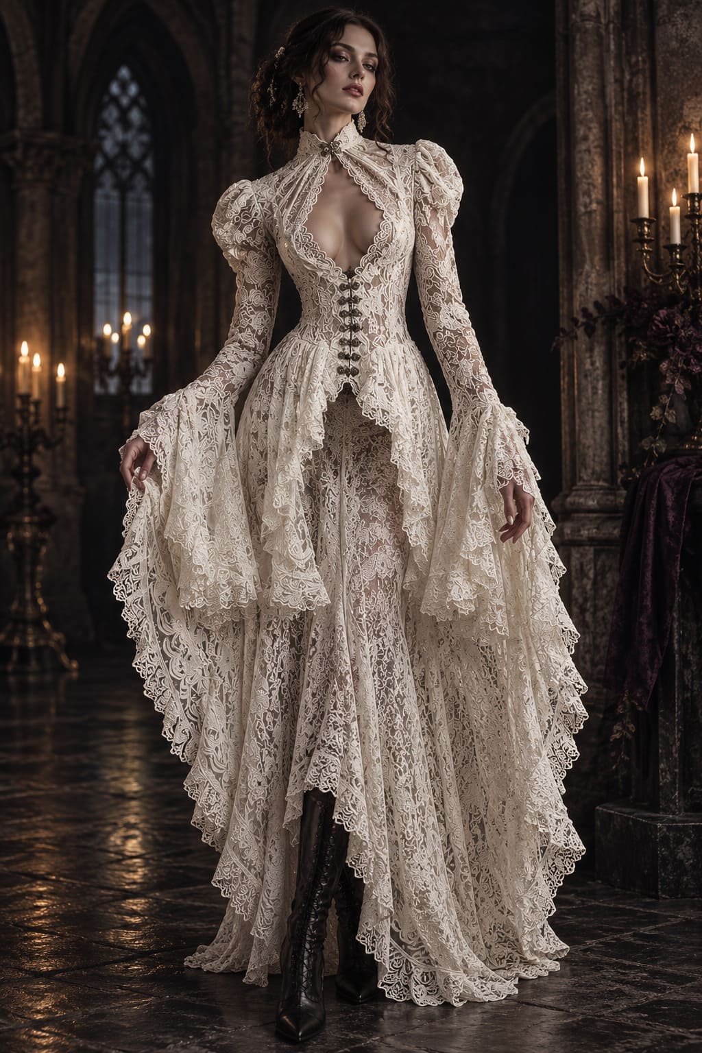 Robe De Mariée Gothique Blanche – Lenora