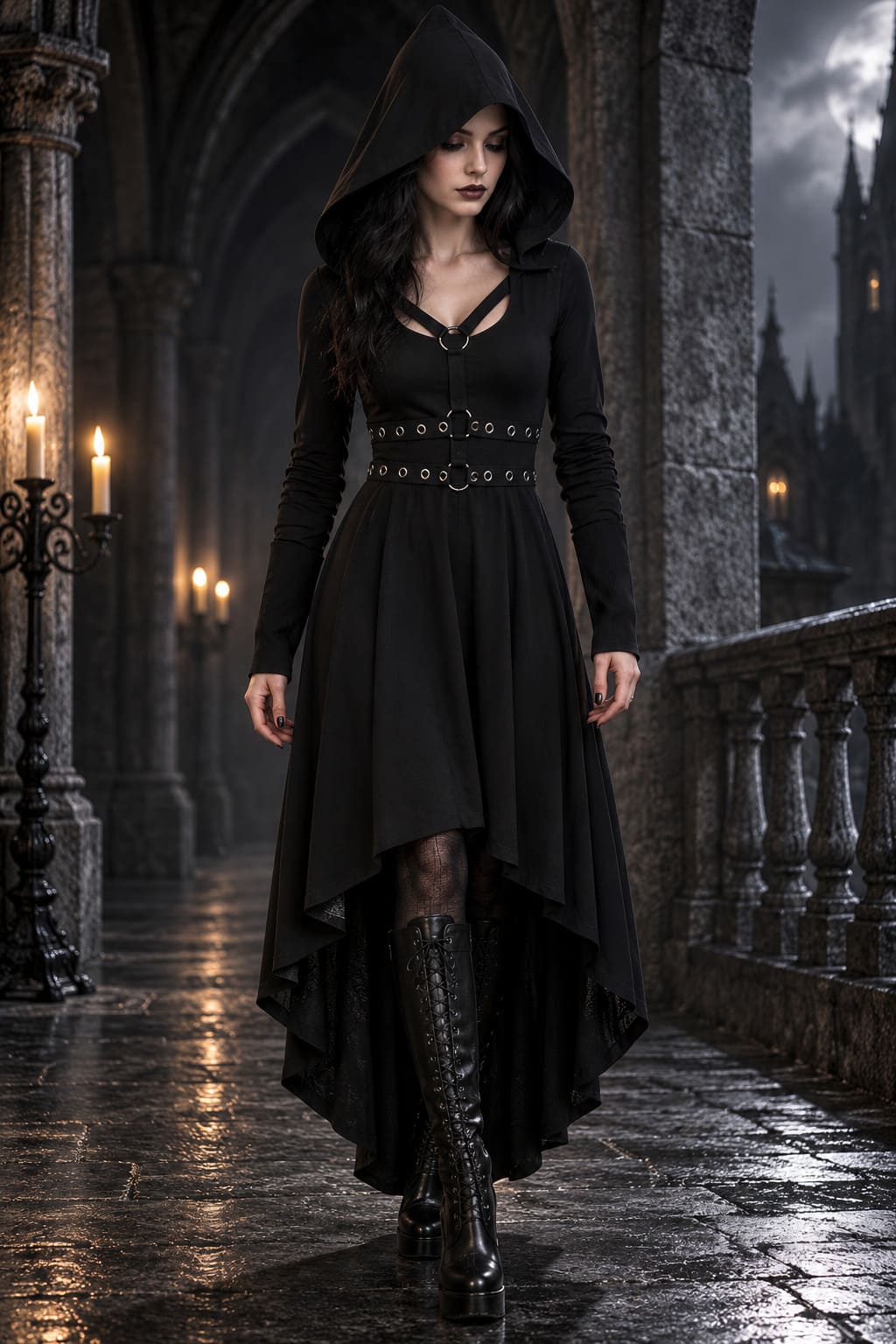Robe Gothique Capuche Pointue – Valentina