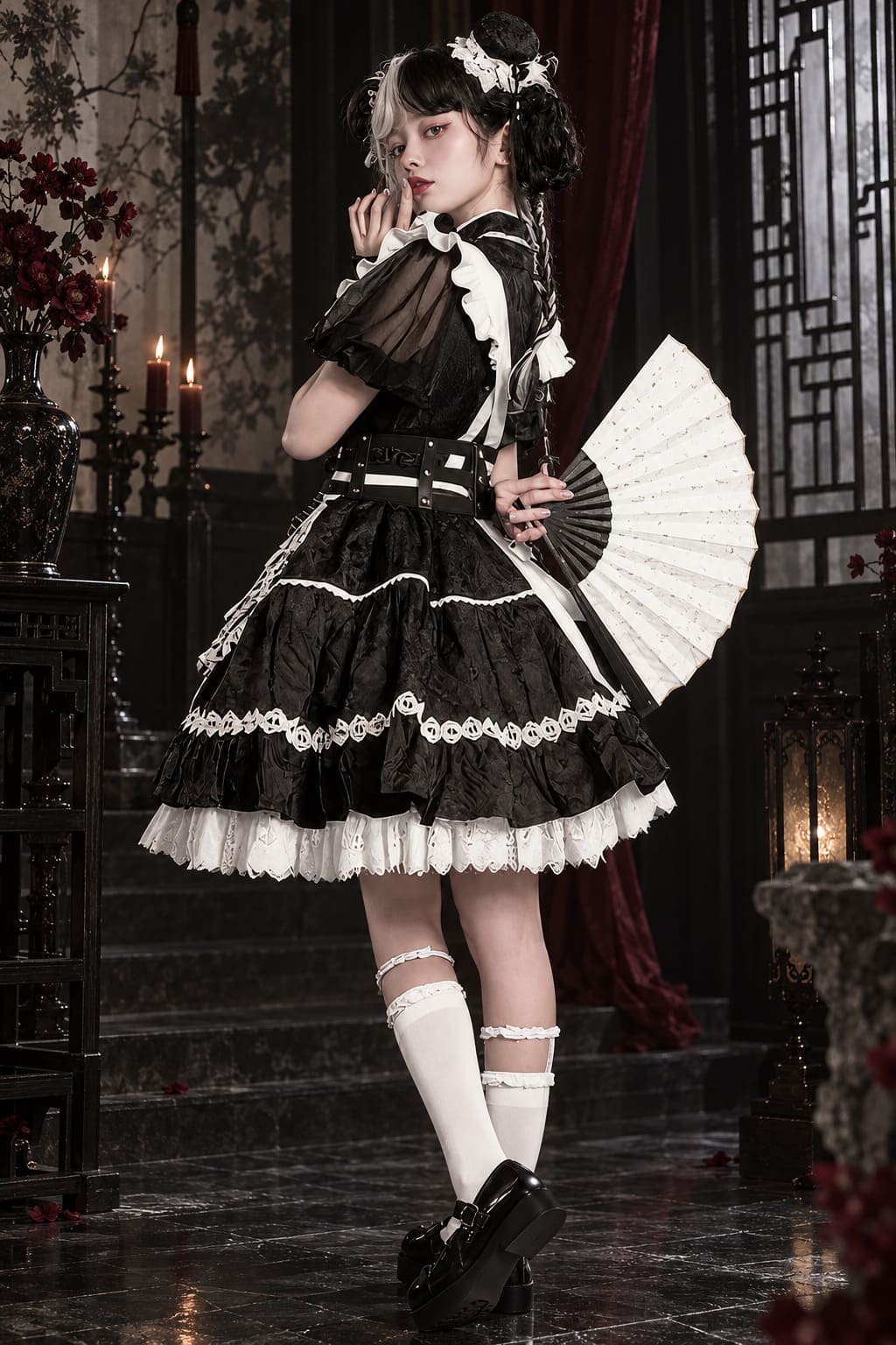 Robe Gothique Japonaise Noire et Blanche – Carmilla