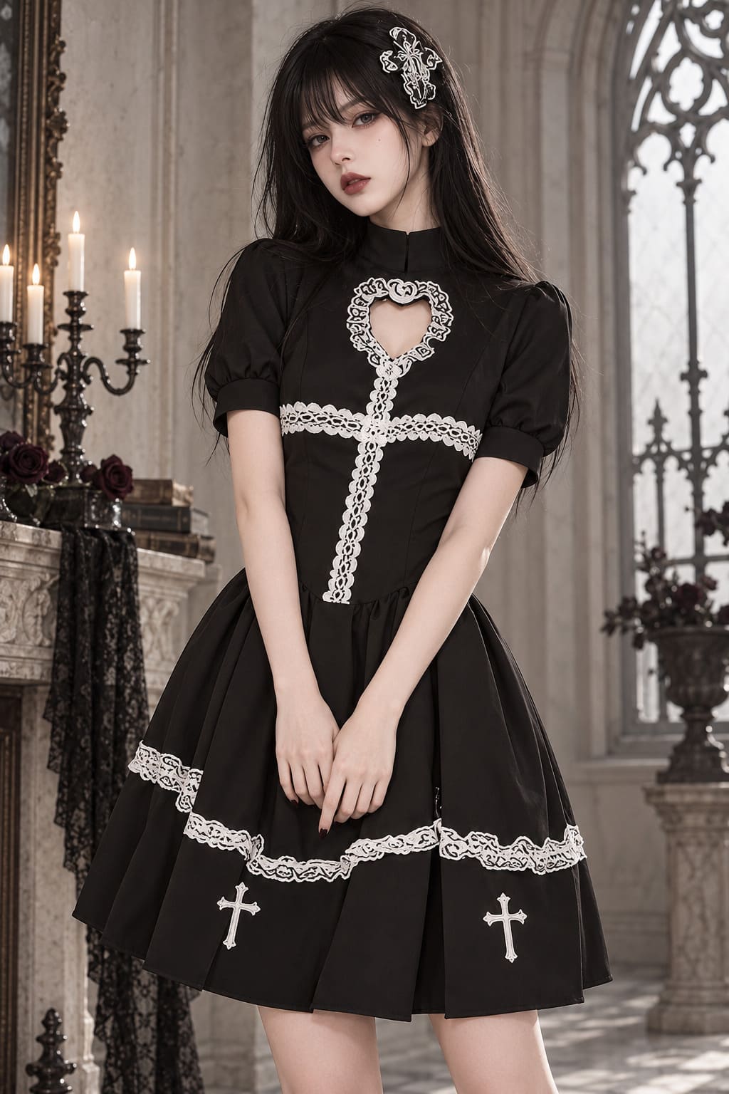 Robe Gothique Noir et Blanc – Eulalia