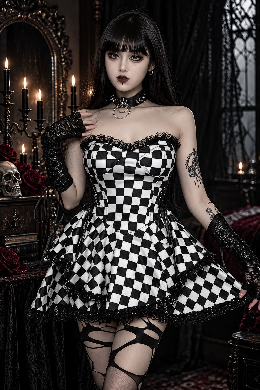 Robe Gothique à Damier - Calypso