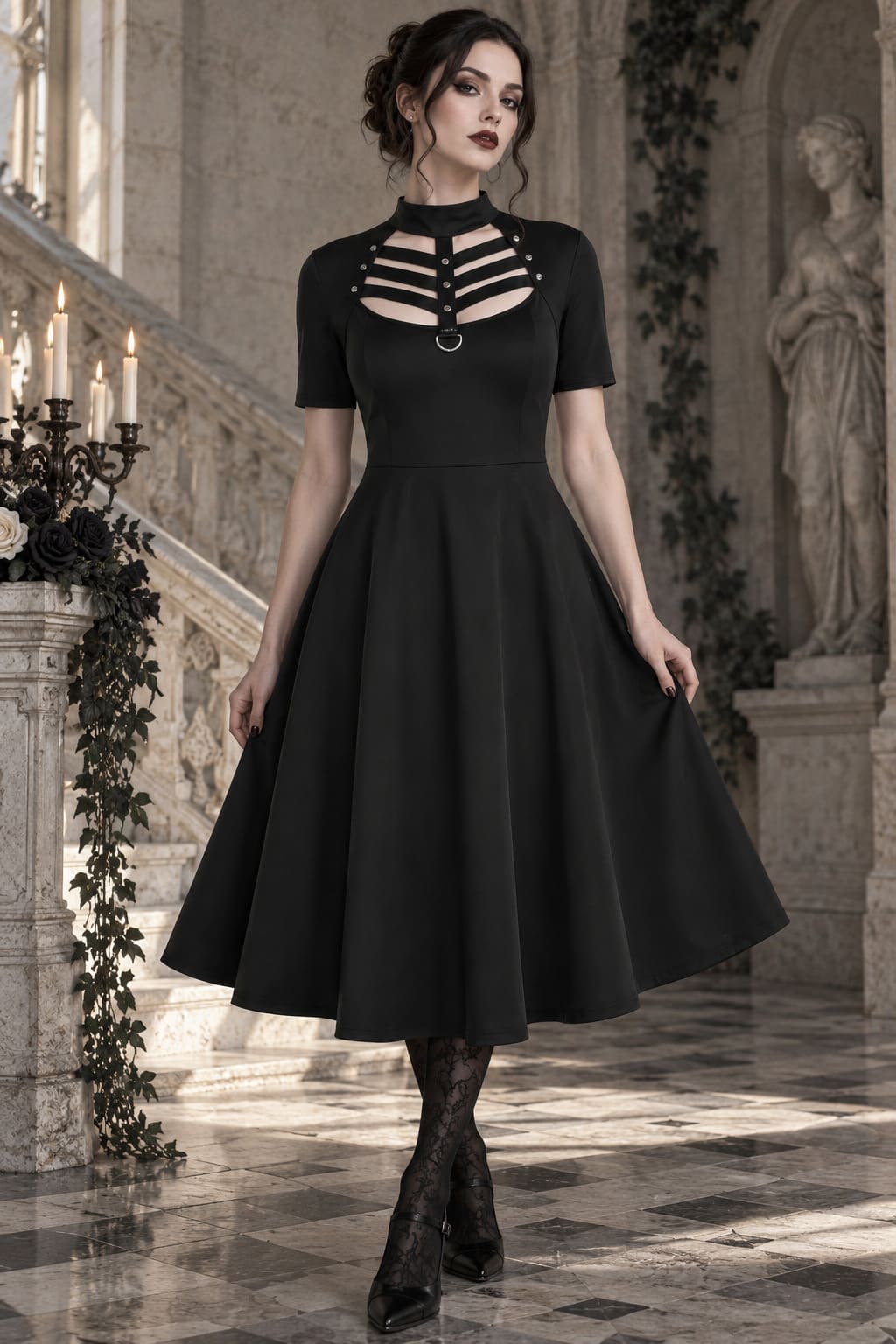 Robe Pin-Up Gothique - Sibylla