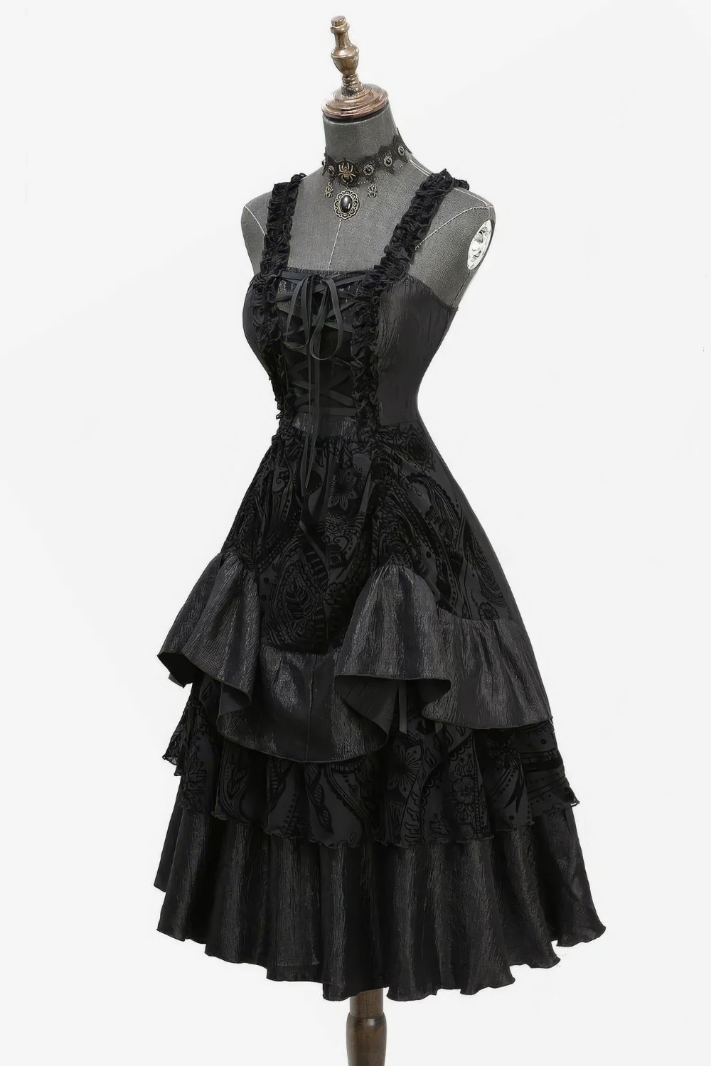 Robe Gothique Volantée Ligne en A – Image 2