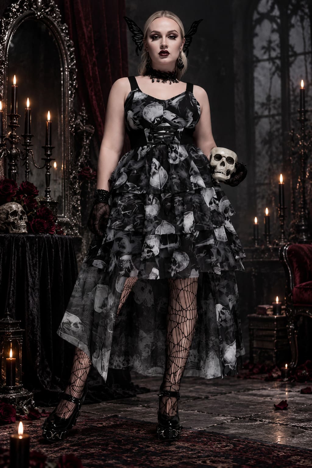 Robe Gothique Têtes de Morts