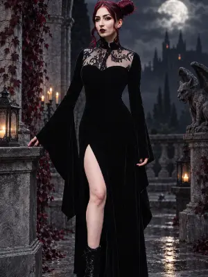 Robe Gothique Manches Longues – Melisande