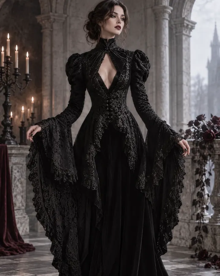 Robe De Mariée Noire Gothique – Arabella
